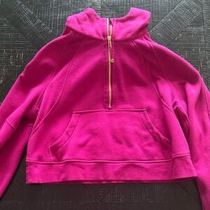 lululemon athletica Pink Scuba half Zip Hoodie with Gold zipper ✨💖